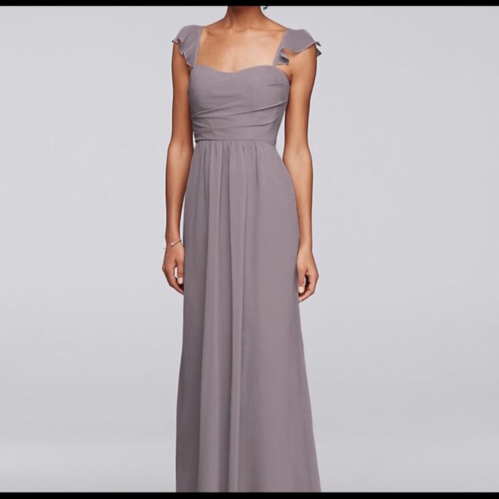 David’s Bridal Flutter Cap Sleeve Dress